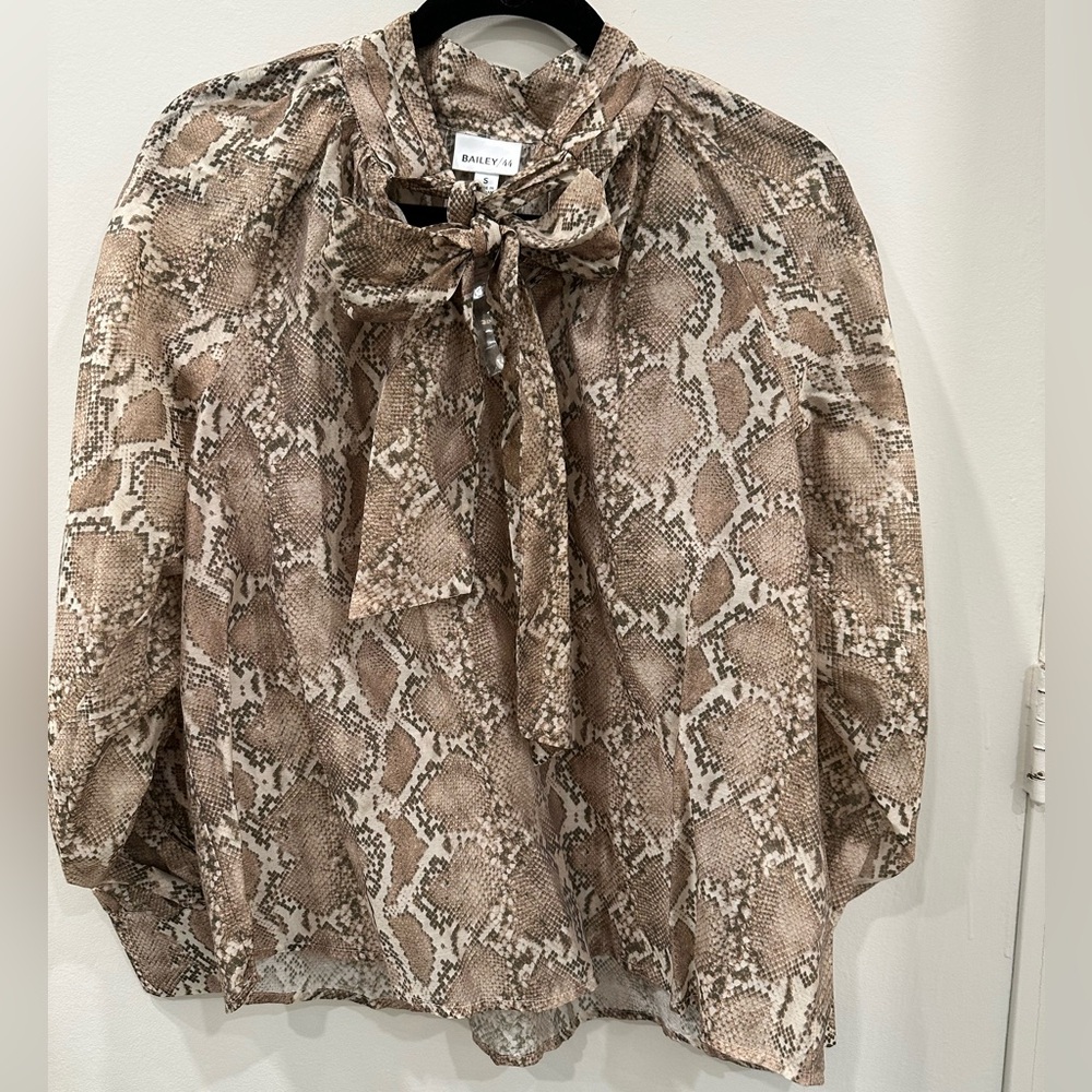Bailey 44 Snake Print Blouse - Brown and Cream